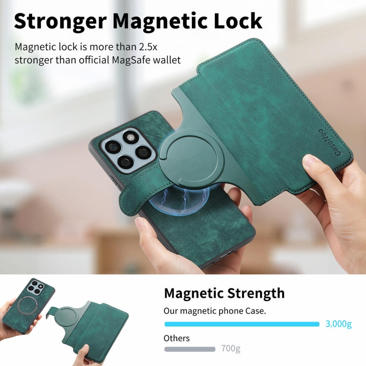 For Honor X8b CaseNeo MagSafe RFID Anti-theft Retro Leather Phone Case(Green) by CaseNeo