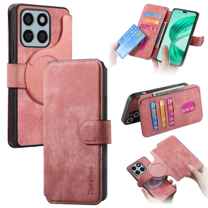 For Honor X8b CaseNeo MagSafe RFID Anti-theft Retro Leather Phone Case(Pink) by CaseNeo