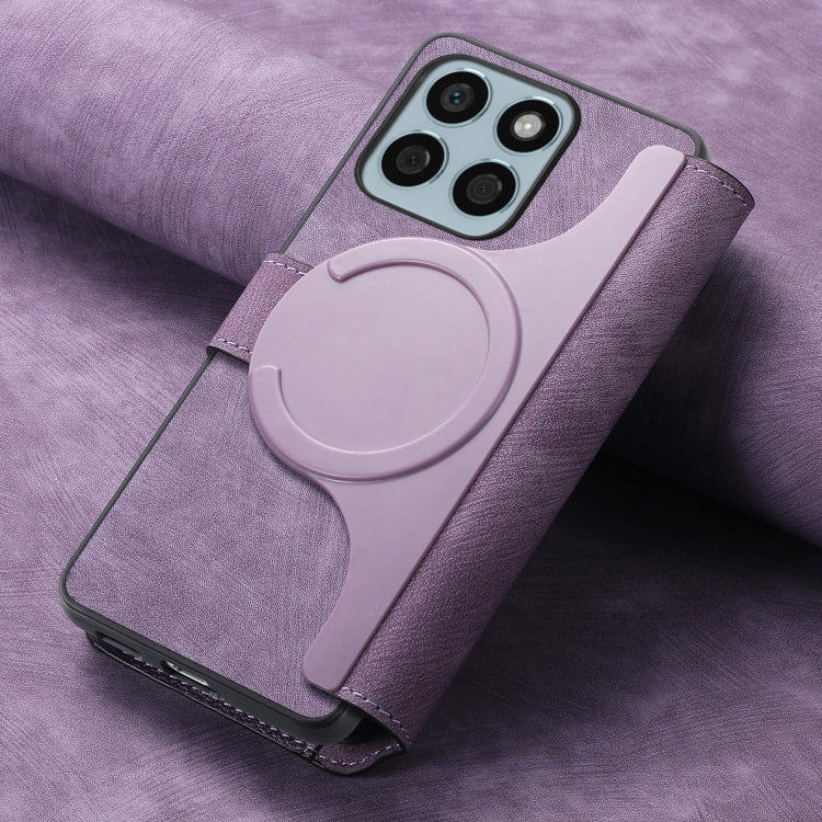 For Honor X8b CaseNeo MagSafe RFID Anti-theft Retro Leather Phone Case(Purple) by CaseNeo