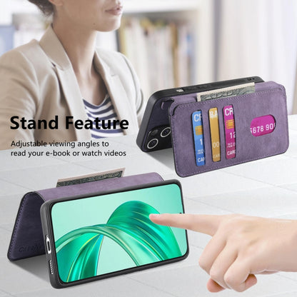 For Honor X8b CaseNeo MagSafe RFID Anti-theft Retro Leather Phone Case(Purple) by CaseNeo