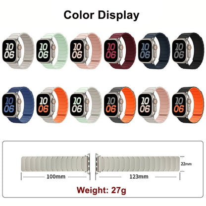 For Apple Watch 46mm / 49mm / 45mm / 44mm Magnetic Silicone Watch Band(Wine Red) by bashfashion