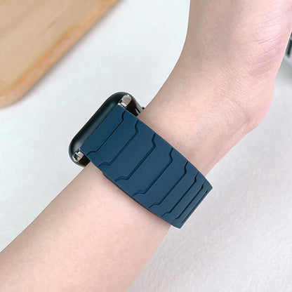 For Apple Watch 42mm / 41mm / 40mm / 38mm Magnetic Silicone Watch Band(Black) by bashfashion