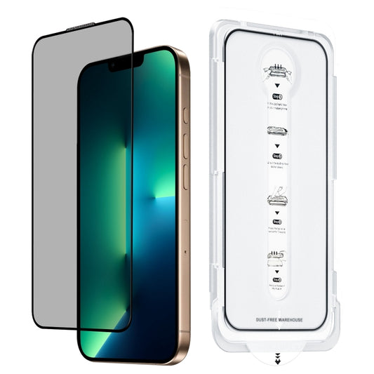 For iPhone 13 Pro Max Dust-Free Easy Install Privacy Tempered Glass Film(Black) by bashfashion