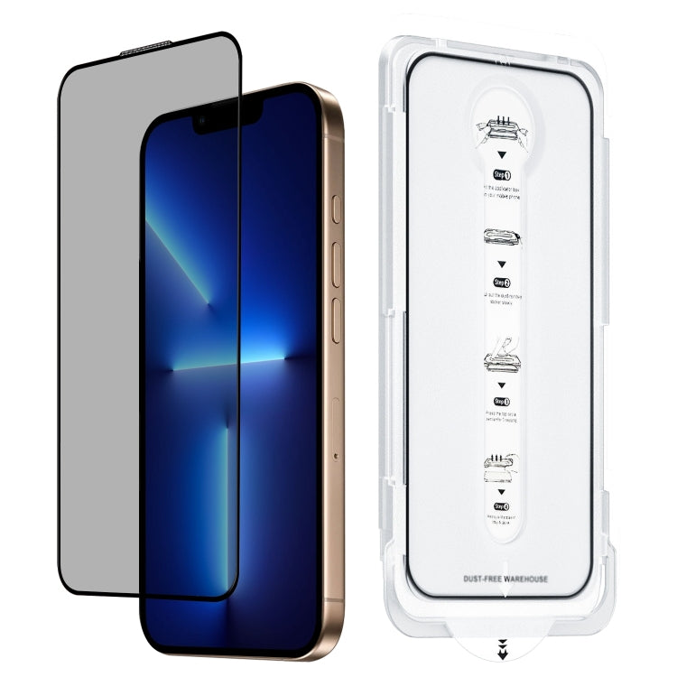 For iPhone 13 Pro Dust-Free Easy Install Privacy Tempered Glass Film(Black) by bashfashion