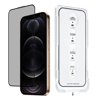 For iPhone 12 Pro Dust-Free Easy Install Privacy Tempered Glass Film(Black) by bashfashion