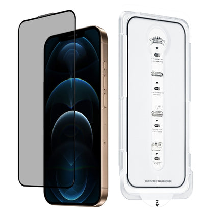 For iPhone 12 Pro Max Dust-Free Easy Install Privacy Tempered Glass Film(Black) by bashfashion