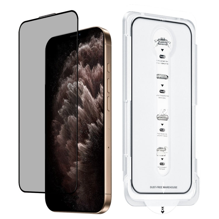 For iPhone 11 Pro Max Dust-Free Easy Install Privacy Tempered Glass Film(Black) by bashfashion