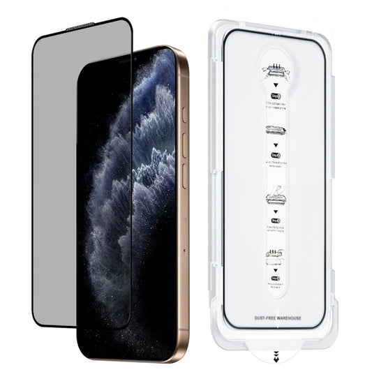 For iPhone 11 Pro Dust-Free Easy Install Privacy Tempered Glass Film(Black) by bashfashion