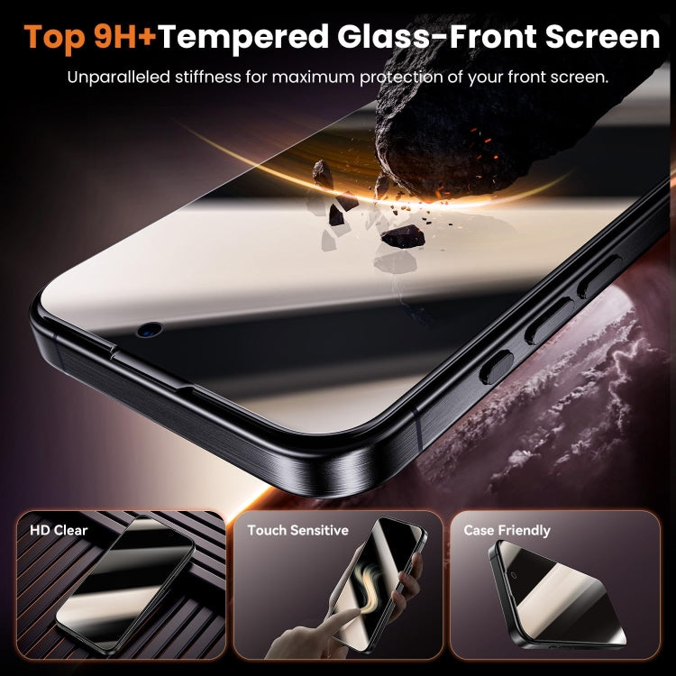 For iPhone 13 Dust-Free Easy Install Privacy Tempered Glass Film(Black) by bashfashion