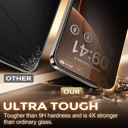 For iPhone 16 Dust-Free Easy Install Privacy Tempered Glass Film(Black) by bashfashion