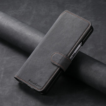 For Samsung Galaxy Z Fold6 CaseNeo MagSafe RFID Anti-theft Retro Leather Phone Case(Black) by CaseNeo