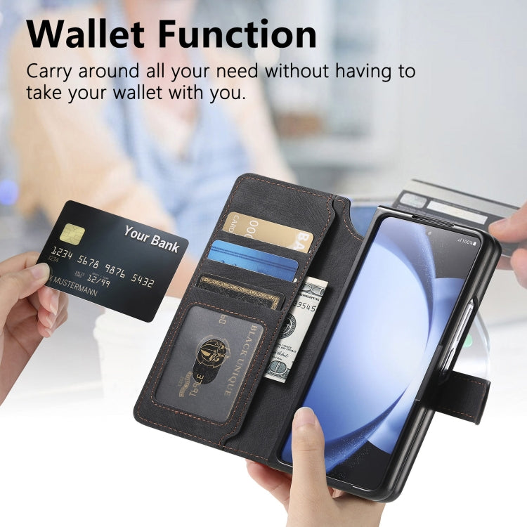 For Samsung Galaxy Z Fold6 CaseNeo MagSafe RFID Anti-theft Retro Leather Phone Case(Black) by CaseNeo