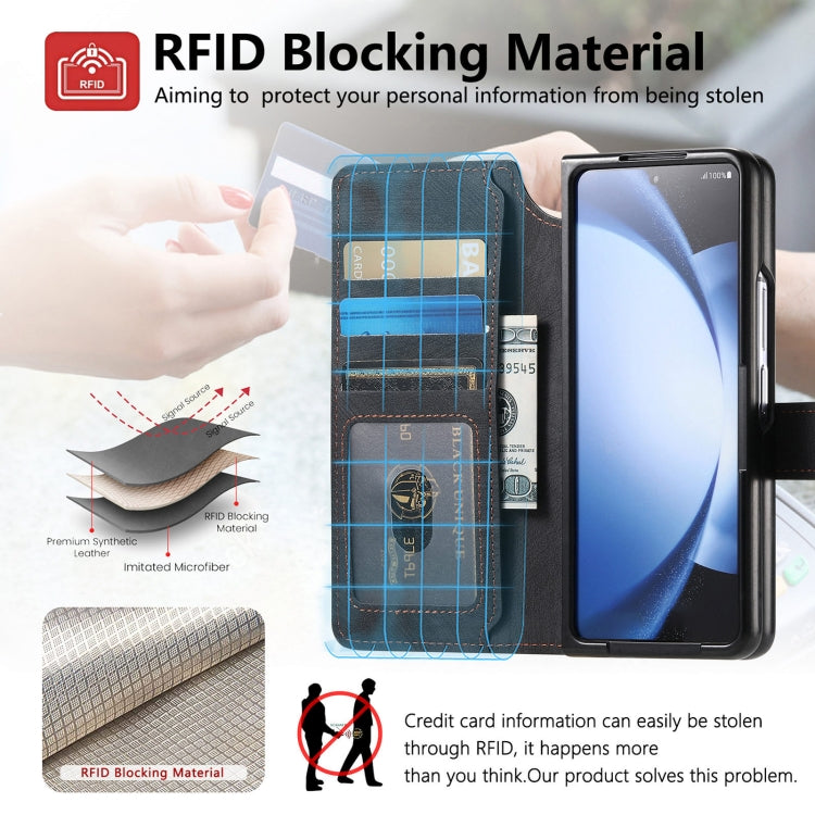 For Samsung Galaxy Z Fold6 CaseNeo MagSafe RFID Anti-theft Retro Leather Phone Case(Black) by CaseNeo