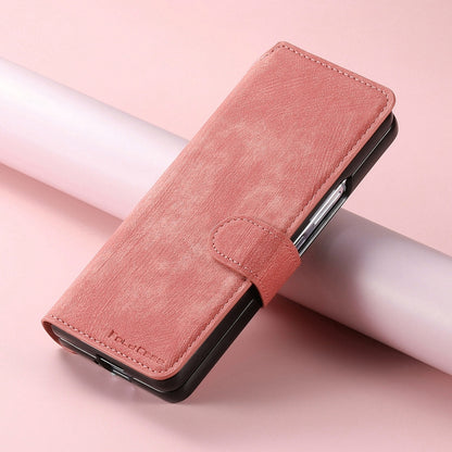 For Samsung Galaxy Z Fold4 CaseNeo MagSafe RFID Anti-theft Retro Leather Phone Case(Pink) by CaseNeo