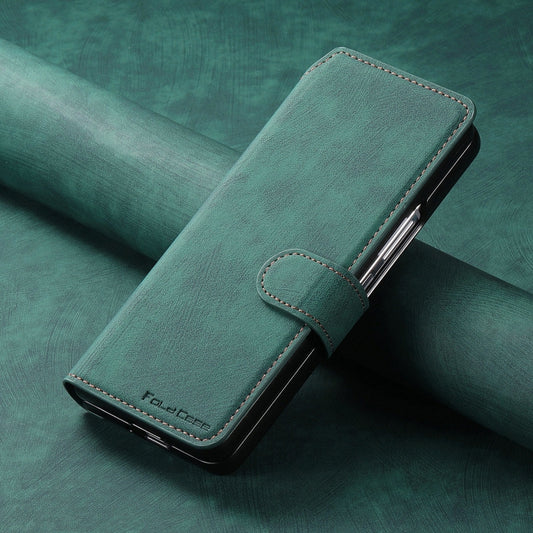 For Samsung Galaxy Z Fold3 CaseNeo MagSafe RFID Anti-theft Retro Leather Phone Case(Green) by CaseNeo