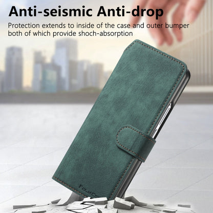 For Samsung Galaxy Z Fold3 CaseNeo MagSafe RFID Anti-theft Retro Leather Phone Case(Green) by CaseNeo