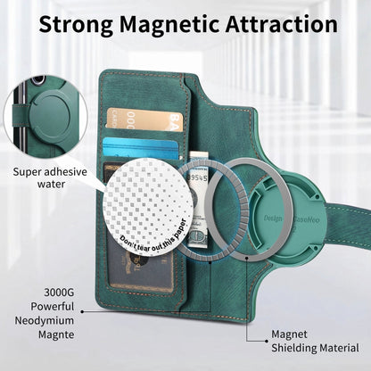 For Samsung Galaxy Z Fold3 CaseNeo MagSafe RFID Anti-theft Retro Leather Phone Case(Green) by CaseNeo