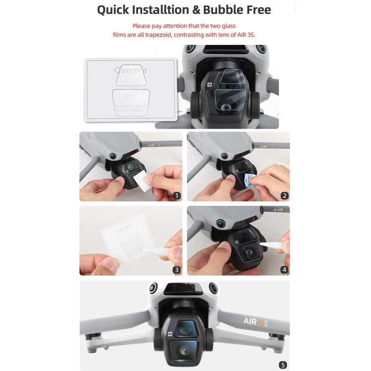 For DJI Air 3S Sunnylife Tempered Glass Film Lens Protector, Quantity:1 Set(Transparent) by Sunnylife