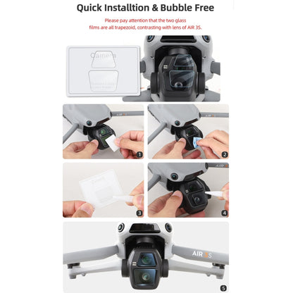 For DJI Air 3S Sunnylife Tempered Glass Film Lens Protector, Quantity:2 Sets(Transparent) by Sunnylife