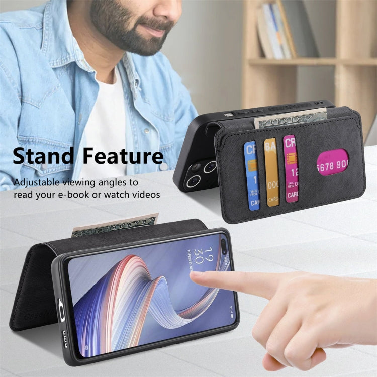 For OPPO A92s CaseNeo MagSafe RFID Anti-theft Retro Leather Phone Case(Black) by CaseNeo