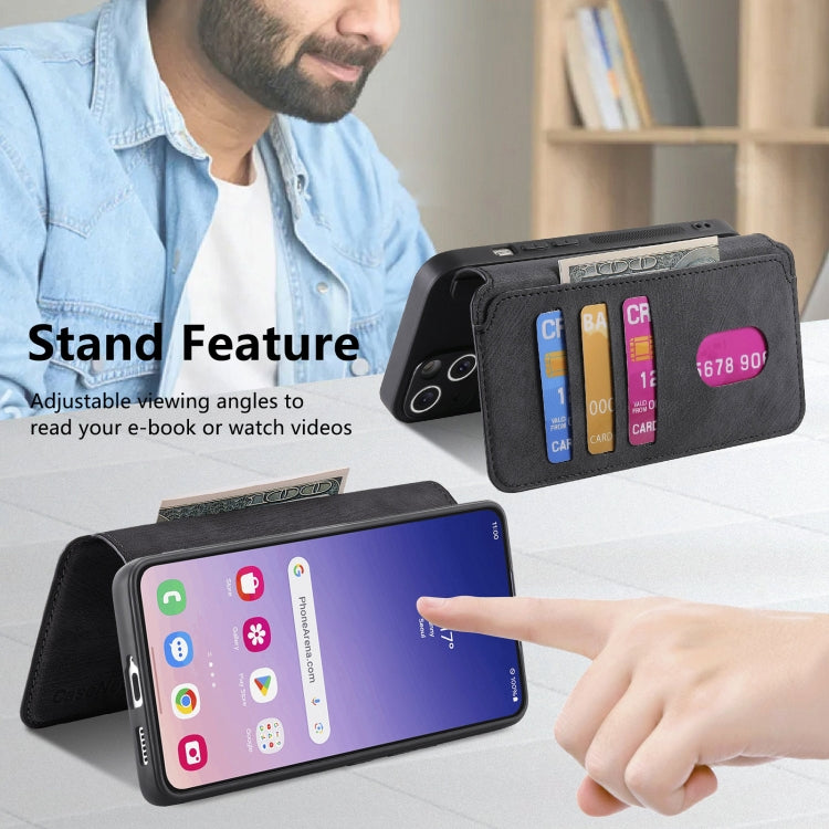 For Samsung Galaxy S24 FE 5G CaseNeo MagSafe RFID Anti-theft Retro Leather Phone Case(Black) by CaseNeo