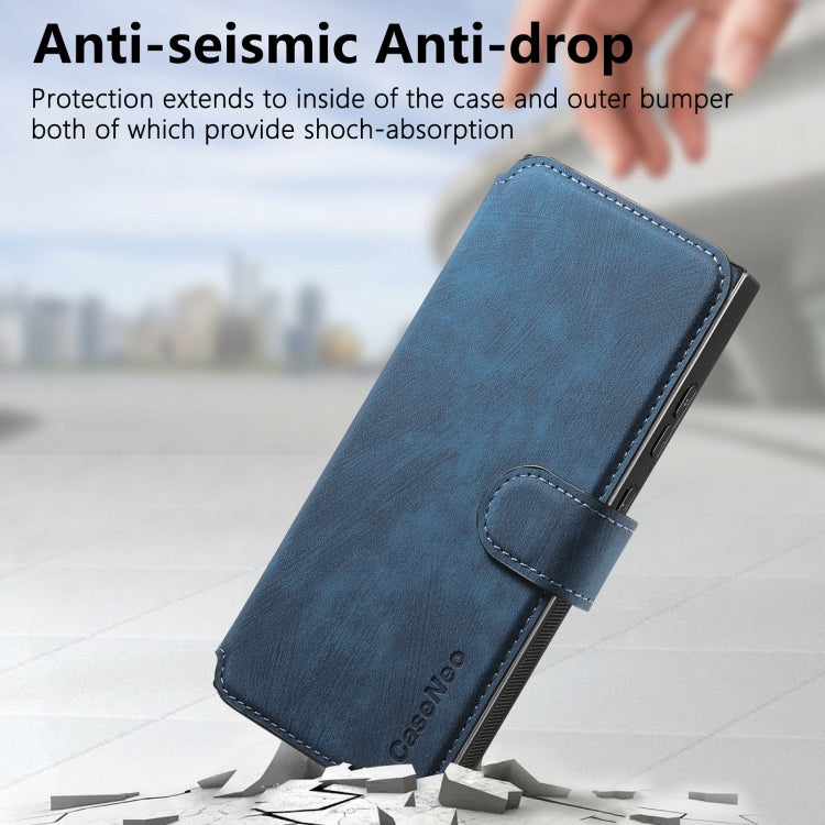 For Samsung Galaxy S24 Ultra 5G CaseNeo MagSafe RFID Anti-theft Retro Leather Phone Case(Blue) by CaseNeo