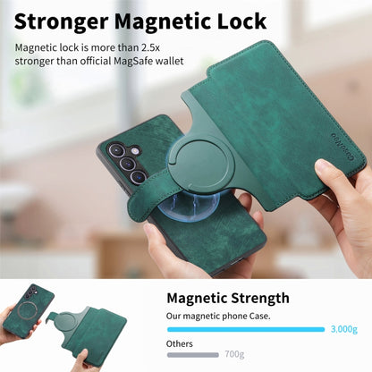 For Samsung Galaxy S24 5G CaseNeo MagSafe RFID Anti-theft Retro Leather Phone Case(Green) by CaseNeo