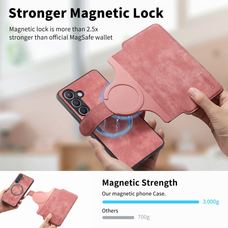 For Samsung Galaxy S23 FE 5G CaseNeo MagSafe RFID Anti-theft Retro Leather Phone Case(Pink) by CaseNeo