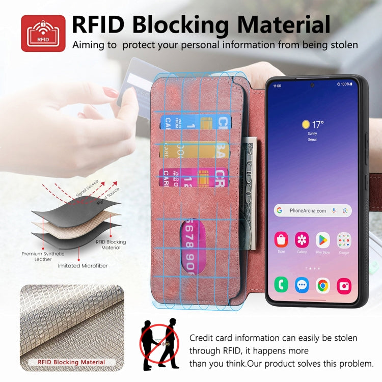 For Samsung Galaxy S23 FE 5G CaseNeo MagSafe RFID Anti-theft Retro Leather Phone Case(Pink) by CaseNeo