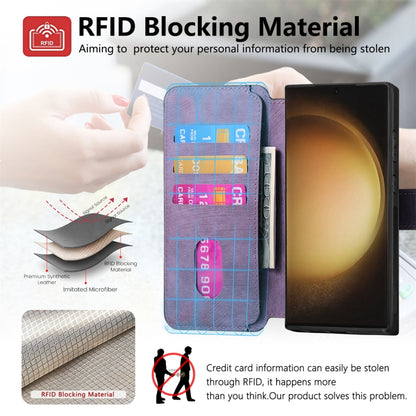 For Samsung Galaxy S23 Ultra 5G CaseNeo MagSafe RFID Anti-theft Retro Leather Phone Case(Purple) by CaseNeo