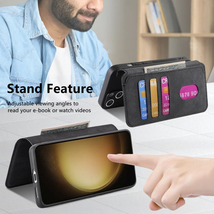 For Samsung Galaxy S23+ 5G CaseNeo MagSafe RFID Anti-theft Retro Leather Phone Case(Black) by CaseNeo