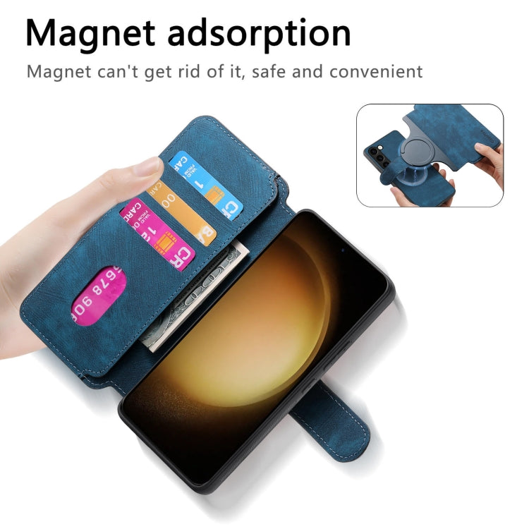 For Samsung Galaxy S23 5G CaseNeo MagSafe RFID Anti-theft Retro Leather Phone Case(Blue) by CaseNeo