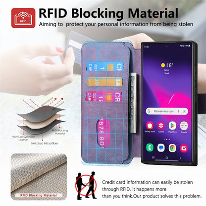 For Samsung Galaxy S22 Ultra 5G CaseNeo MagSafe RFID Anti-theft Retro Leather Phone Case(Purple) by CaseNeo