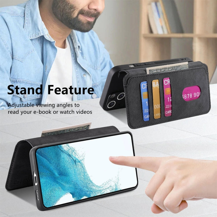 For Samsung Galaxy S22+ 5G CaseNeo MagSafe RFID Anti-theft Retro Leather Phone Case(Black) by CaseNeo