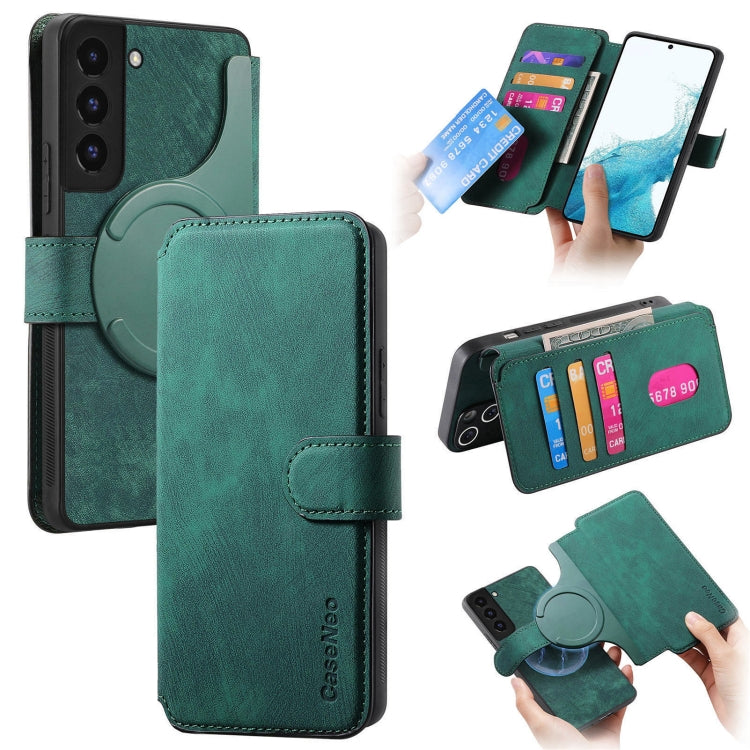 For Samsung Galaxy S21+ 5G CaseNeo MagSafe RFID Anti-theft Retro Leather Phone Case(Green) by CaseNeo