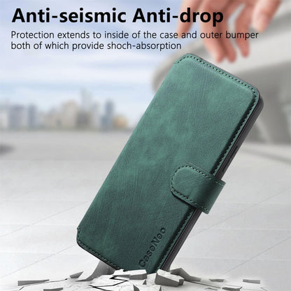 For Samsung Galaxy S21+ 5G CaseNeo MagSafe RFID Anti-theft Retro Leather Phone Case(Green) by CaseNeo