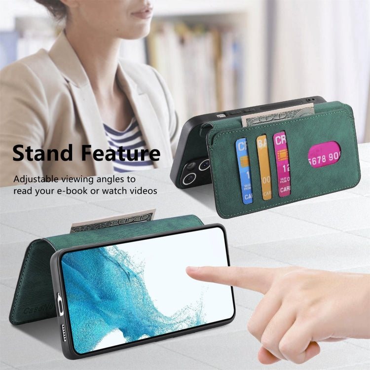 For Samsung Galaxy S21+ 5G CaseNeo MagSafe RFID Anti-theft Retro Leather Phone Case(Green) by CaseNeo