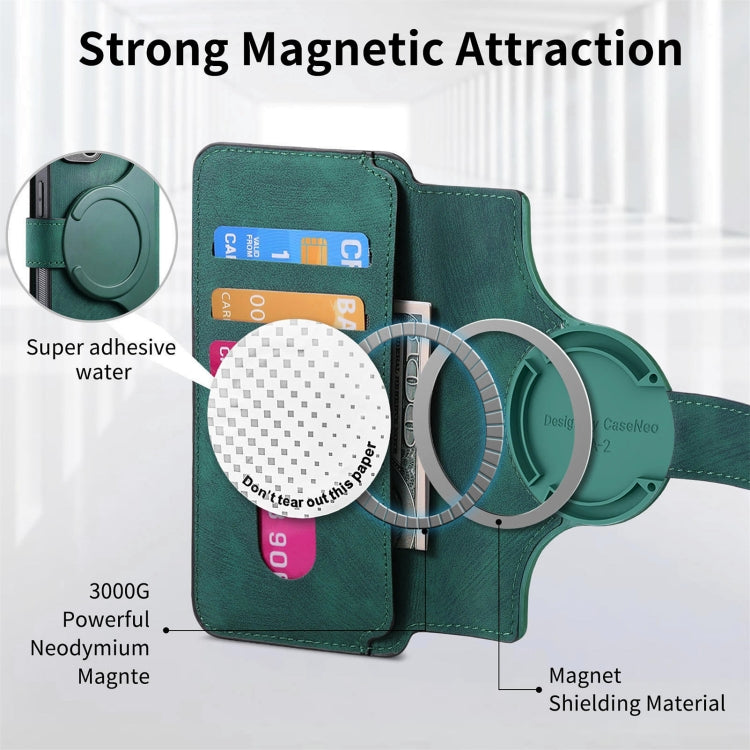 For Samsung Galaxy S21+ 5G CaseNeo MagSafe RFID Anti-theft Retro Leather Phone Case(Green) by CaseNeo