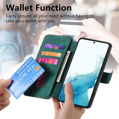 For Samsung Galaxy S21+ 5G CaseNeo MagSafe RFID Anti-theft Retro Leather Phone Case(Green) by CaseNeo