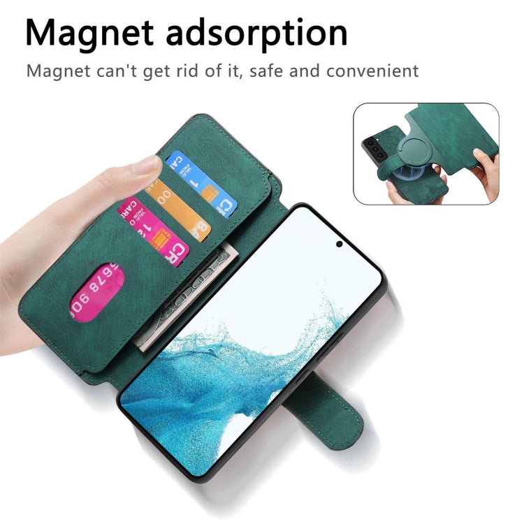 For Samsung Galaxy S21+ 5G CaseNeo MagSafe RFID Anti-theft Retro Leather Phone Case(Green) by CaseNeo