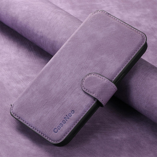 For Samsung Galaxy S21 5G CaseNeo MagSafe RFID Anti-theft Retro Leather Phone Case(Purple) by CaseNeo