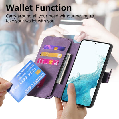 For Samsung Galaxy S21 5G CaseNeo MagSafe RFID Anti-theft Retro Leather Phone Case(Purple) by CaseNeo