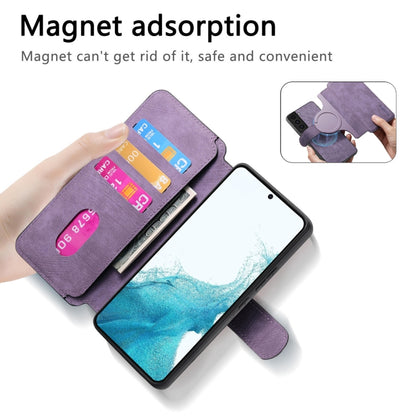 For Samsung Galaxy S21 5G CaseNeo MagSafe RFID Anti-theft Retro Leather Phone Case(Purple) by CaseNeo