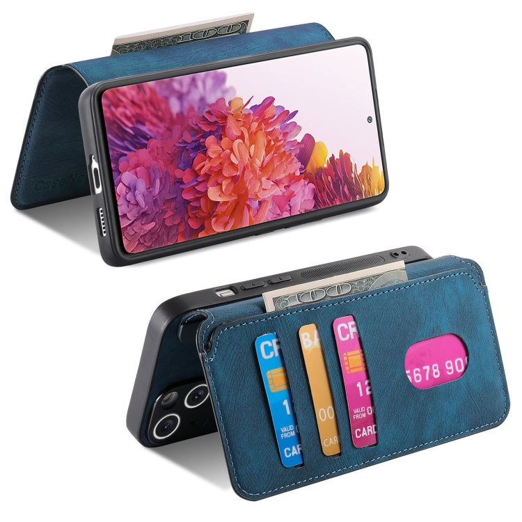 For Samsung Galaxy S20 FE CaseNeo MagSafe RFID Anti-theft Retro Leather Phone Case(Blue) by CaseNeo