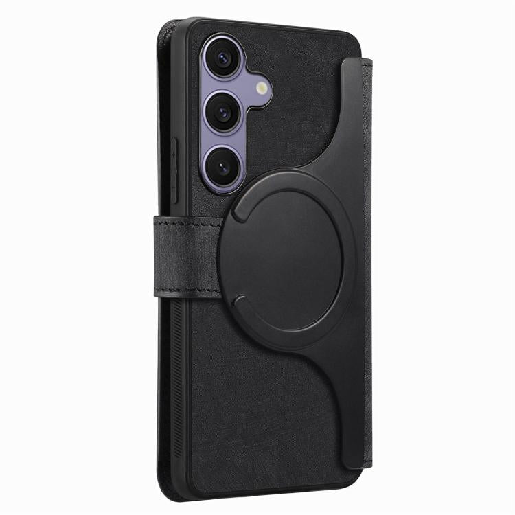 For Samsung Galaxy S25+ 5G CaseNeo MagSafe RFID Anti-theft Retro Leather Phone Case(Black) by CaseNeo