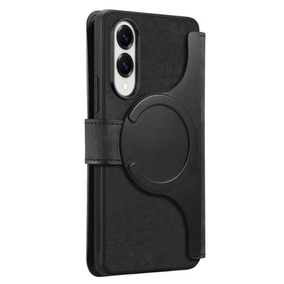 For Samsung Galaxy S25 Edge 5G CaseNeo MagSafe RFID Anti-theft Retro Leather Phone Case(Black) by CaseNeo