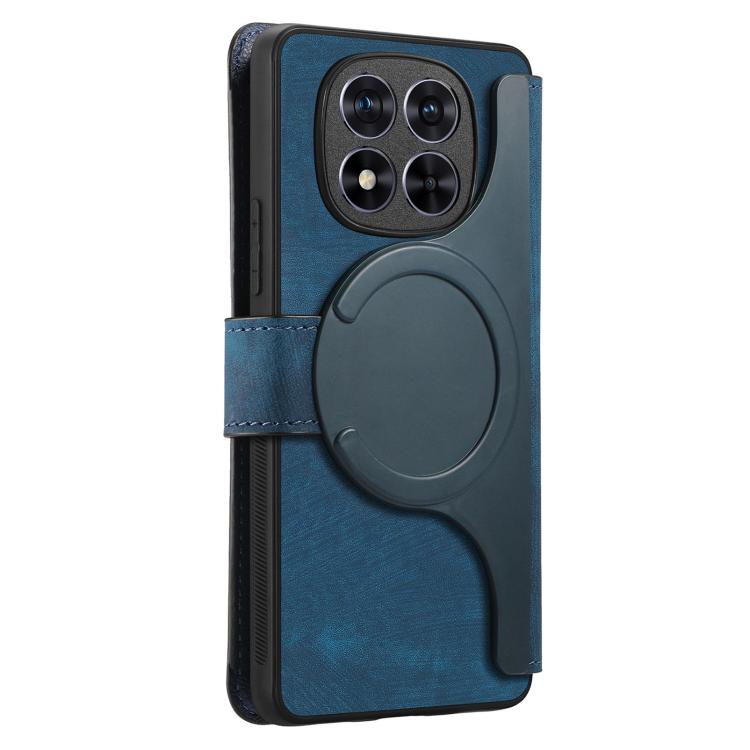 For Redmi Note 14 Pro 5G CaseNeo MagSafe RFID Anti-theft Retro Leather Phone Case(Blue) by CaseNeo