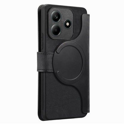 For Redmi Note 14 4G 163.25mm CaseNeo MagSafe RFID Anti-theft Retro Leather Phone Case(Black) by CaseNeo