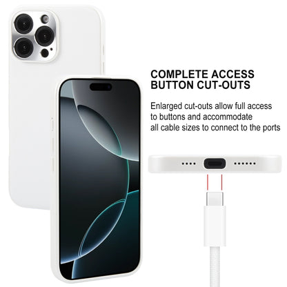 For iPhone 16 Pro Max GEBEI Plain Leather TPU Hybrid PU Phone Case(White) by GEBEI