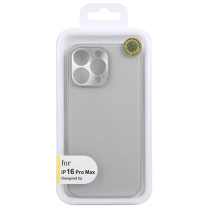 For iPhone 16 Pro Max GEBEI Plain Leather TPU Hybrid PU Phone Case(Grey) by GEBEI